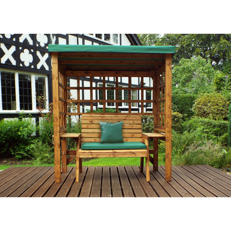 Figueroa Solid Wood Outdoor Bench, Green