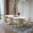  Modern Minimalist Oval Dining Table with Sintered Stone Tabletop, Double Pedestal Base Dining Table-1675164159-1675164152