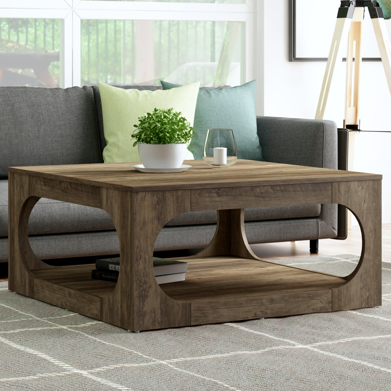Inniss Square Coffee Table, Knotty Oak