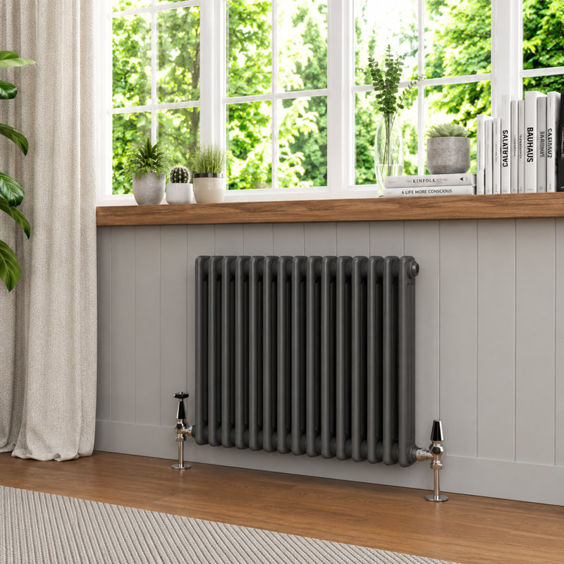 Uxbridge Horizontal Traditional Colosseum Radiator, 600mm H x 1190mm W x 70mm D, Anthracite