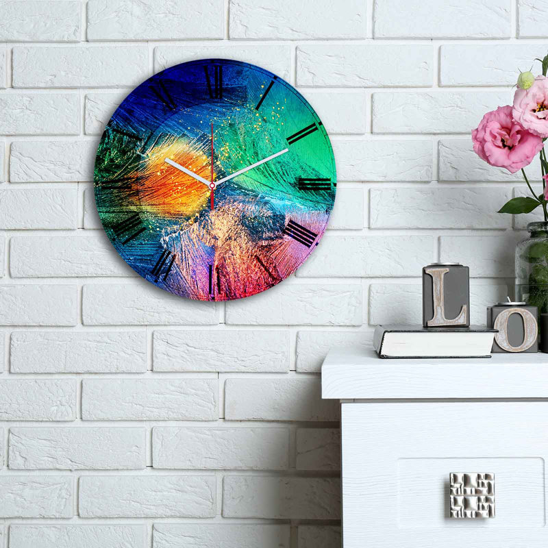 Horloge murale élégante Elegant, 11,8 pouces de diamètre | 100% panneau de fibres à densité moyenne avec une épaisseur de 0,2 pouce | Design élégant pour la maison ou le bureau | La montre moderne ajoute de la sophistication à n'importe quel espa