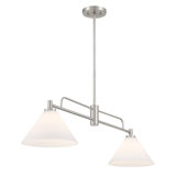 2-Light Chandelier in Natural Brass