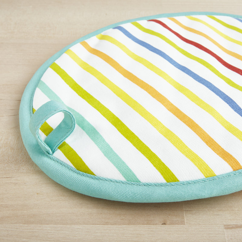 Fiesta Tropical Stripe Multicolor Cotton Pot Holder Set, 8"x10"
