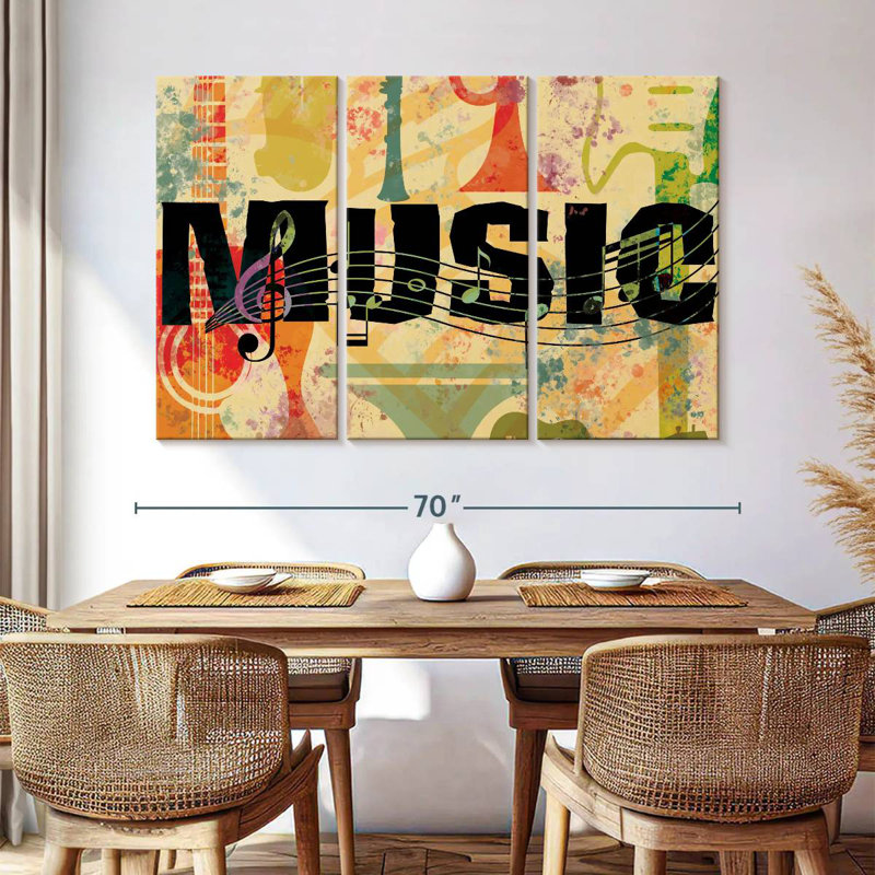 Collage de musique rétro Abarca, H 42 po x l 65 po
