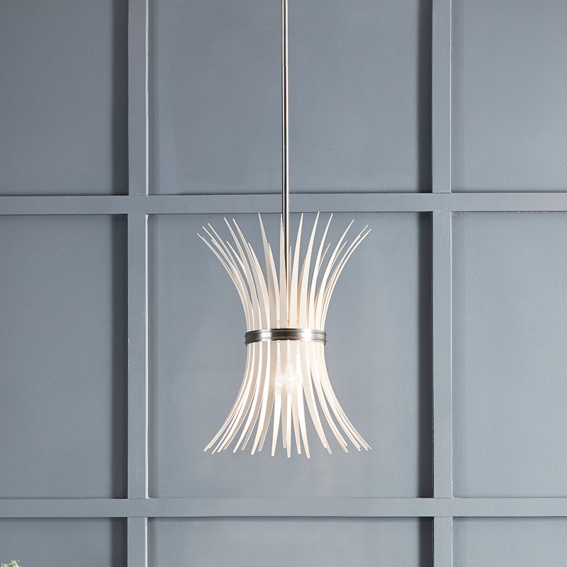 Baile Brushed Nickel Mini Pendant with Vintage Wheat Motif