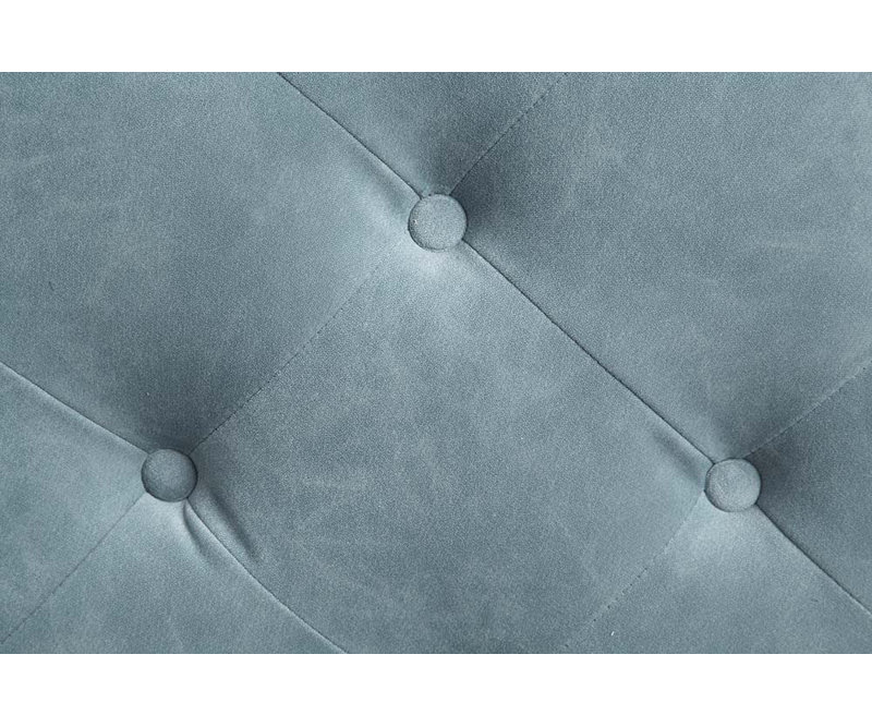 Dusty Blue Fabric Tufted U-Shaped Sectional with Metal Legs