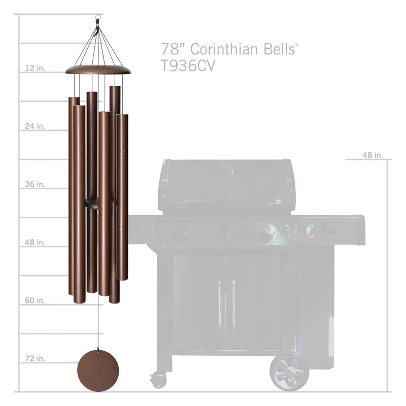 78" Copper Vein Aluminum Wind Chime for Outdoor Decor