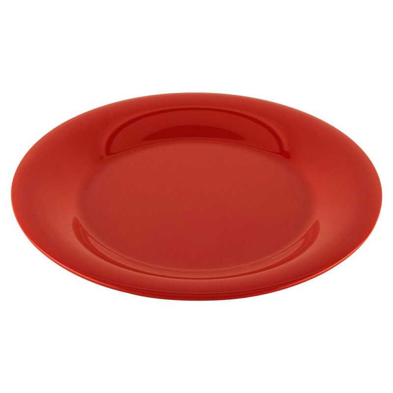 Cranberry Red Melamine Chip-Resistant Bread and Butter Plate Set