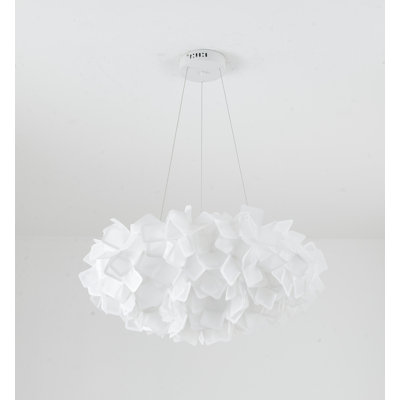 1-Light LED Chandelier With A White Acrylic Cloud Shade