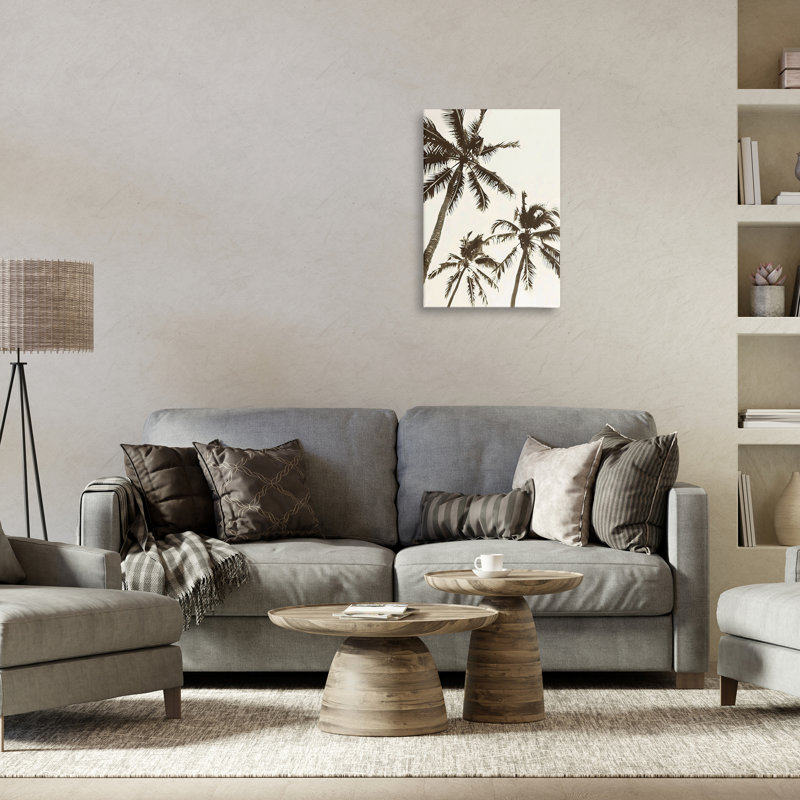 Toile classique avec silhouette de palmiers, design par LSR Design Studio, H 24 po x l 16 po