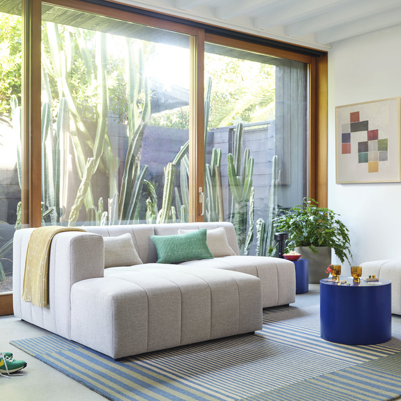 Langham 157" Wide Symmetrical Modular Sectional, Right Hand Facing, Fayette Cloud Polyester