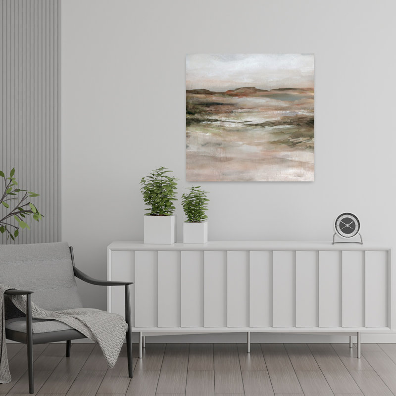 «Blooming Fields Abstract Contemporary Dreamy Landscape Nature», art mural, H 24 po x l 24 po