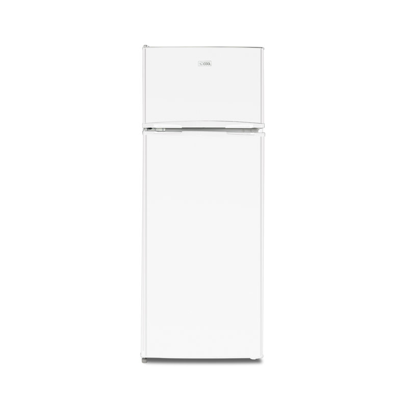 Compact White Smart Top-Freezer Refrigerator with Glass Shelves