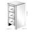Mirrored Glass Bedside Table With Three Drawers