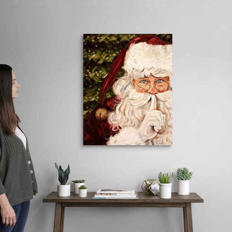 «Santa Be Quiet» sur toile, H 40 po x l 28 po x P 1,5 po