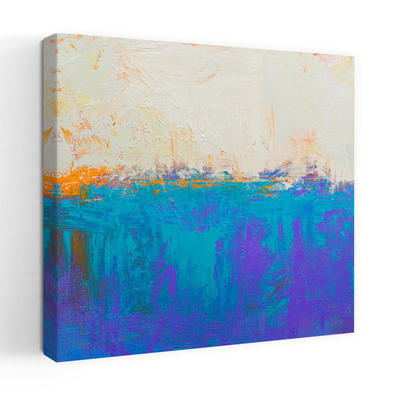 Art contemporain abstrait orange, H 24 po x l 24 po
