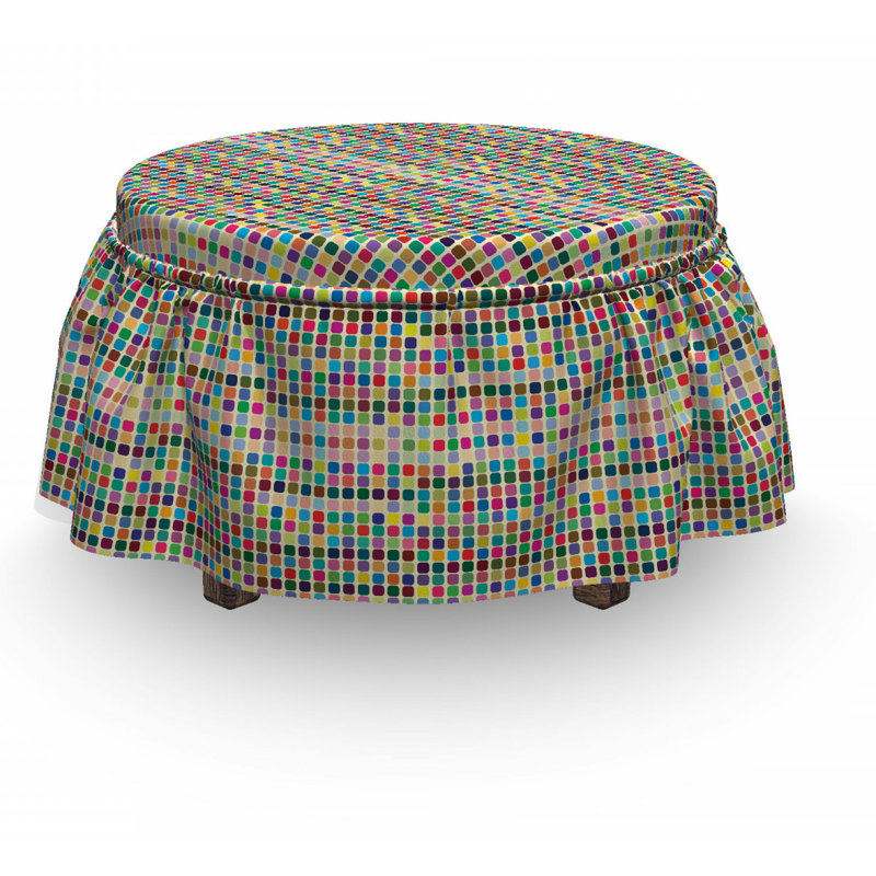 Housse pour repose-pieds à coussins carrés, Motif 2