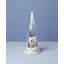 Lit Christmas Cone With Farmhouse Scene