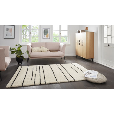 Striped Shag Area Rug
