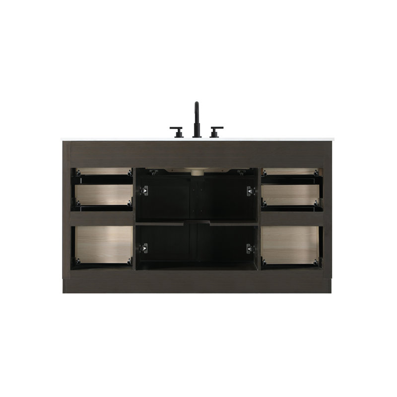 Ahner 60 inch Single Bathroom Vanity, Mocha Brown