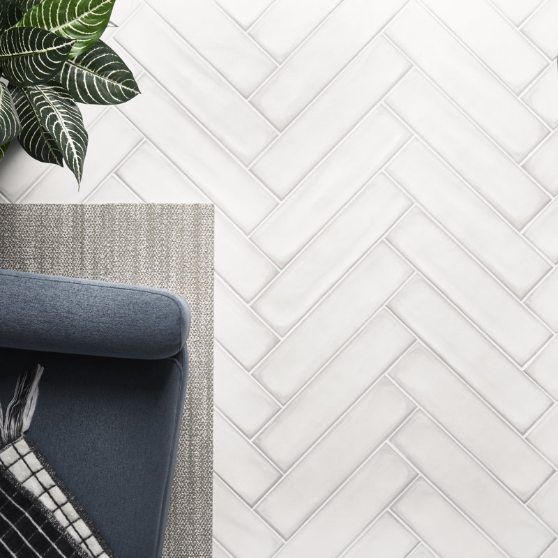 Stacy Garcia Olimar 3.93 in. x 15.74 in. Matte Porcelain Wall Tile (7.74 Sq. Ft. / Case), Bianco