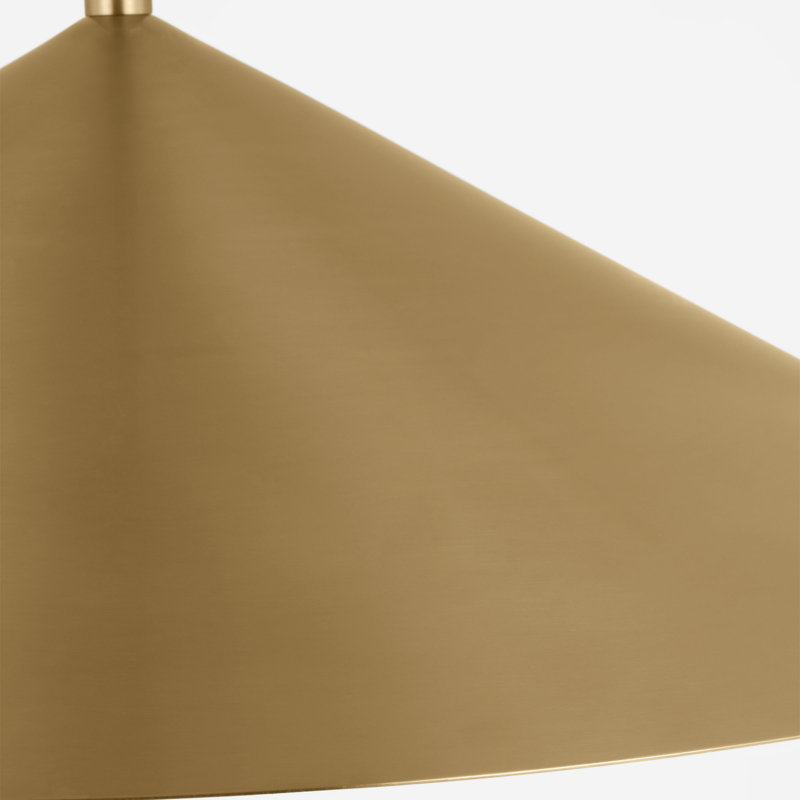 Kelly Wearstler Echo 1 Light Dining Room Pendant With Sandblast Inside Clear Outside Shade, Burnished Brass