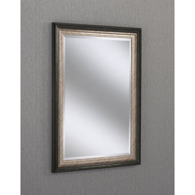 Pavadas Flat Wall Mirror, Black/Antique Silver, 168cm H x 76cm W