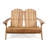 Wood Adirondack Loveseat Double Chair For Garden Yard