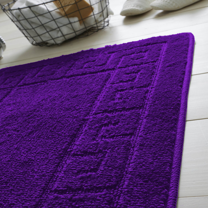 2 Piece Set Rectangle/U-shaped Bath Mat, Purple