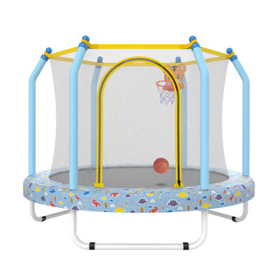 Trampoline For Kids Indoor & Outdoor Small Toddler Trampoline With Basketball Hoop