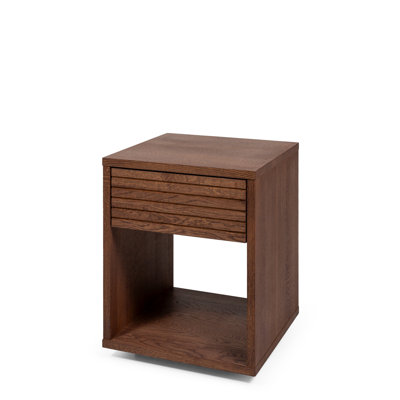 Solid Wood Walnut Nightstand / Bedside Table With 1 Drawer
