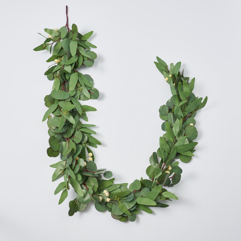 Guirlande ou chemin de table Seeded Silver Dollar & Needleleaf Eucalyptus, L 5"