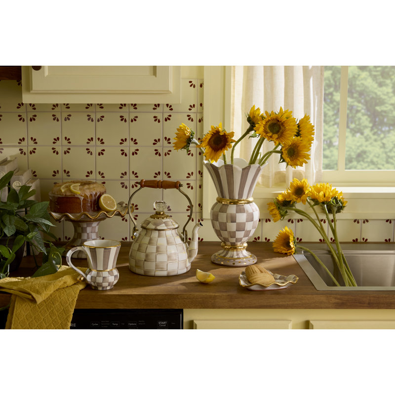 Mocha Check Ceramic Great Vase