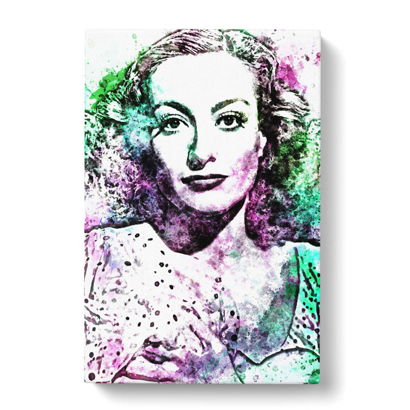 Joan Crawford In Abstract - Wrapped Canvas Print, 76cm H x 50cm W x 3cm D