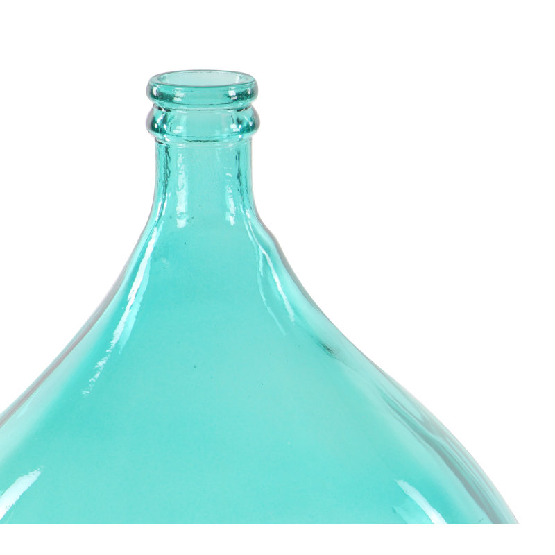 Vase de plancher en verre 22 po, Turquoise