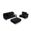 Canapé modulaire réversible en velours noir avec rangement
