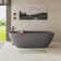 63" Freestanding Solid Surface Bathtub Stone Resin with Overflow and Pop-up Drain, 3 Colours Option