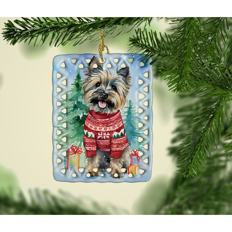 Ornement de Noël en porcelaine Cairn Terrier, Cairn Terrier 3401