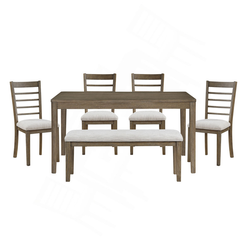 Ensemble de table de salle à manger avec banc et chaises d'appoint