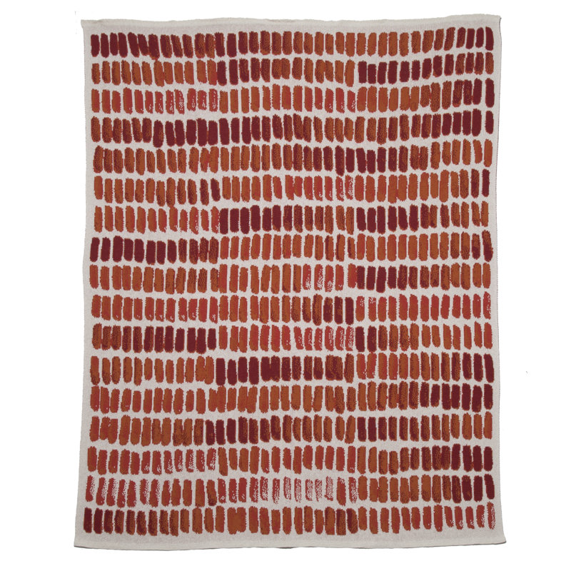 Knitted Throw Blanket, Red