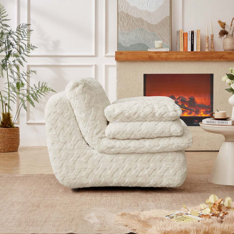 Fauteuil d'appoint pivotant à compression complète, Blanc