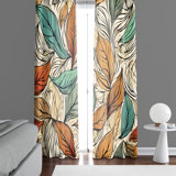 Polyester Semi Sheer Curtain Panel Pair