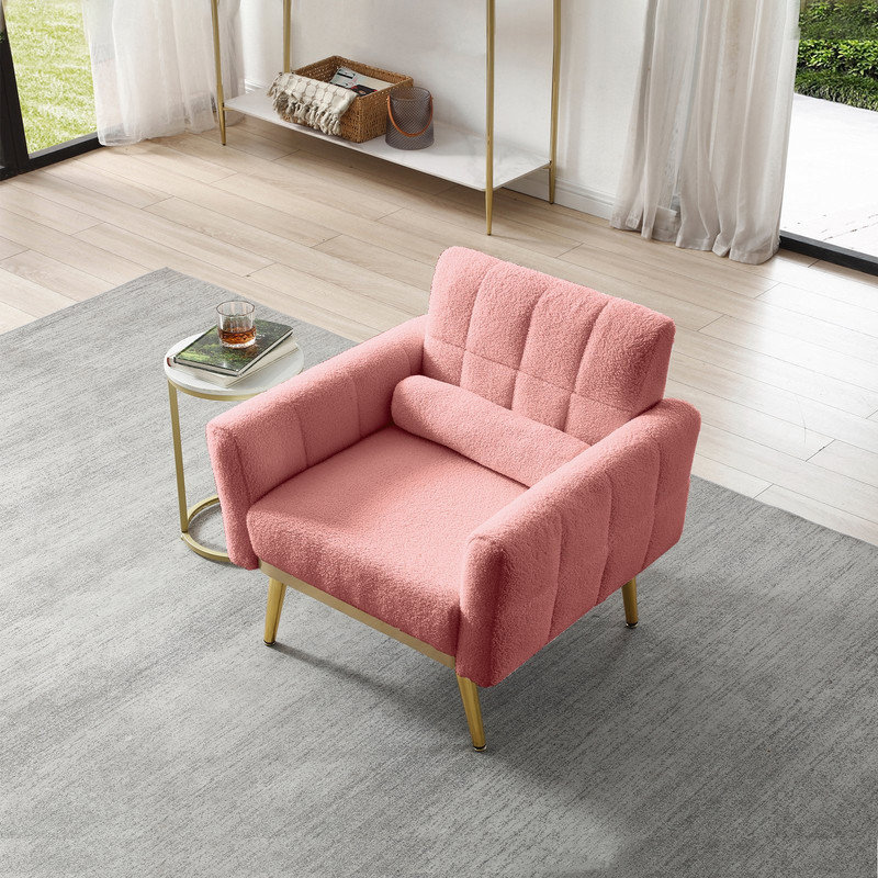 Méridienne capitonnée de 30 po de largeur, Tissu rose