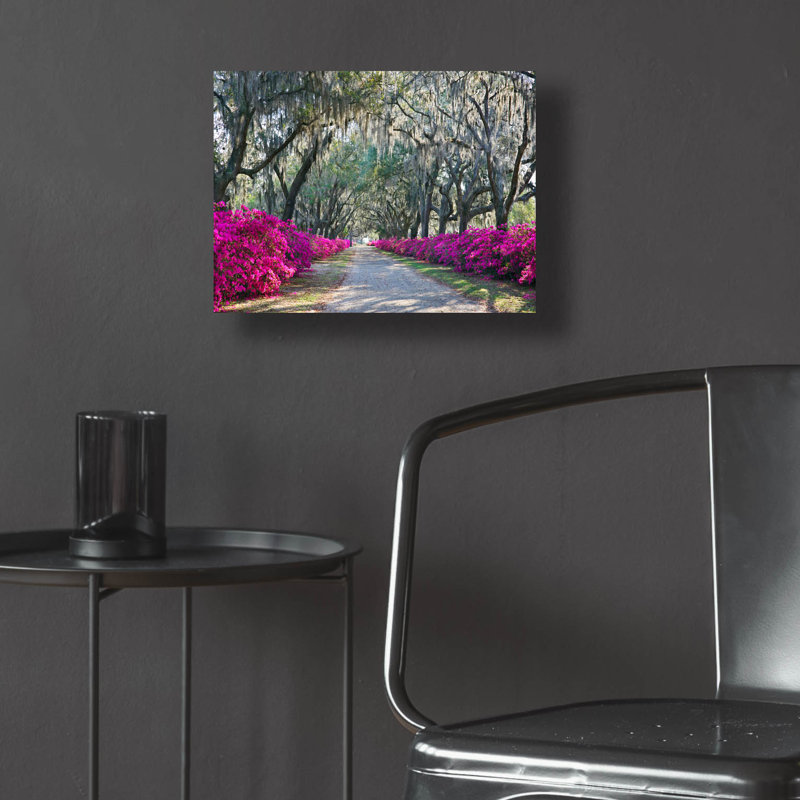 Art mural en verre acrylique épique «Azaleas Bonaventure» par Winthrope Hiers, 16 po x 12 po, H 12 po x l 16 po x P 0,13 po