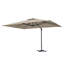Parasol de patio en aluminium de 13 pi x l 9,7 pi avec table ronde, 2 chaises en osier de polyéthylène et coussin beige-1555973765