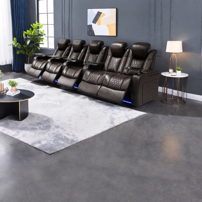 Luxueux fauteuil inclinable réglable en cuir véritable, confort moderne, cinéma maison