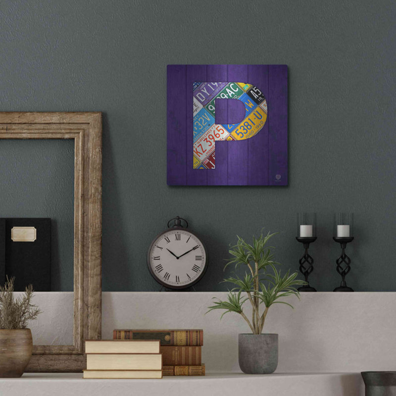 " P " by Design Turnpike, 12" H x 12" W