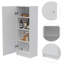 Armoire de rangement à porte simple avec quatre tablettes intérieures Belleria - Blanc-1131434316