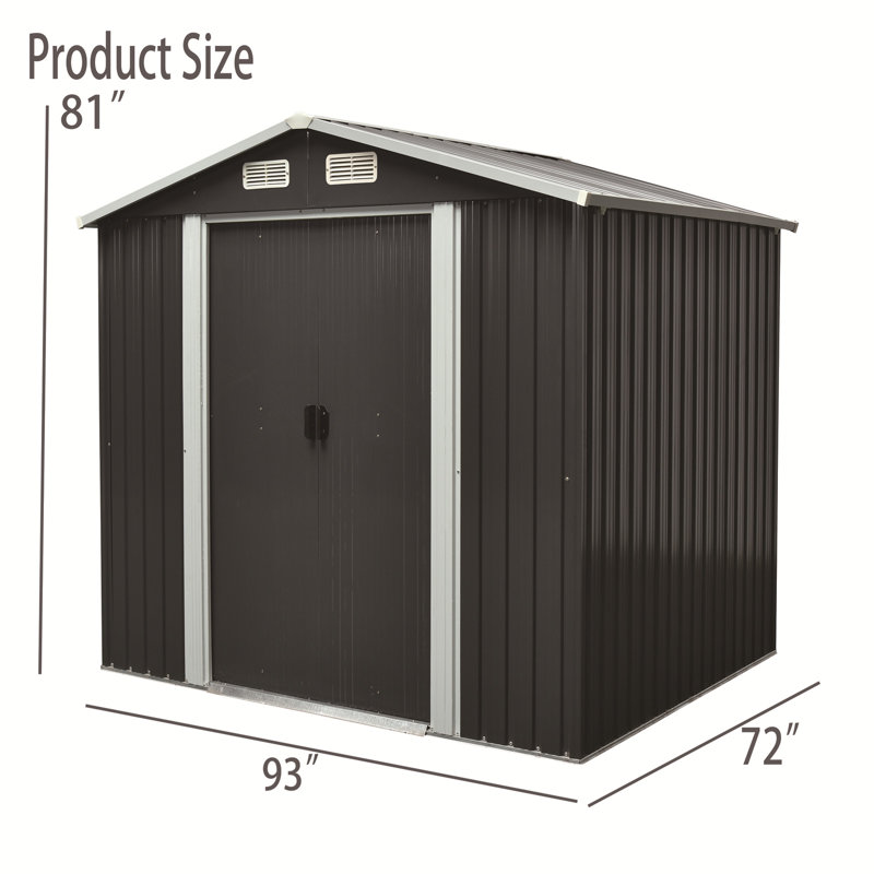 Storage Shed, White, 81" H x 93" W x 72" D 