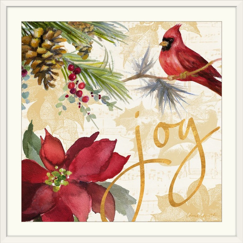 « poinsettia i », impression, Cadre blanc, H 28 x l 28 po x P 1 po
